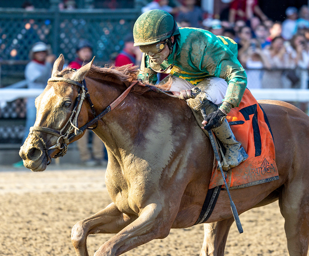 Royal Flag wins the 2021 Shuvee Stakes at Saratoga Race Course