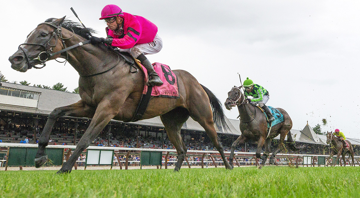 Ruby Notion wins the 2018 Caress Stakes