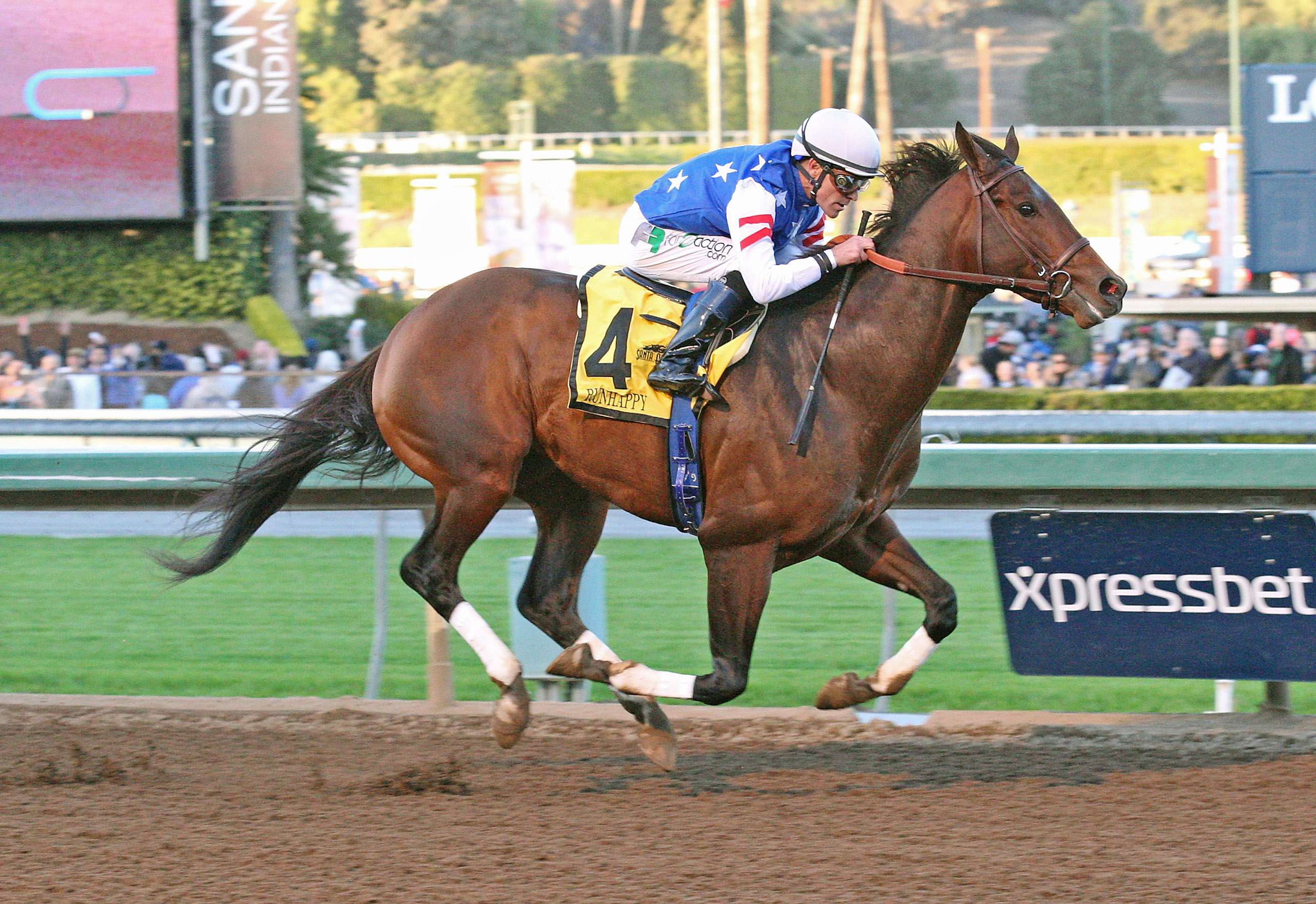 Runhappy wins the Malibu Stakes