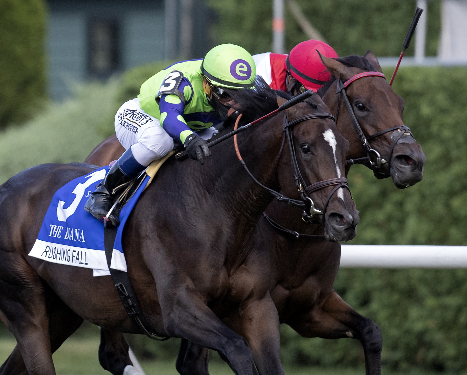 Rushing Fall wins the Diana 8-23-2020