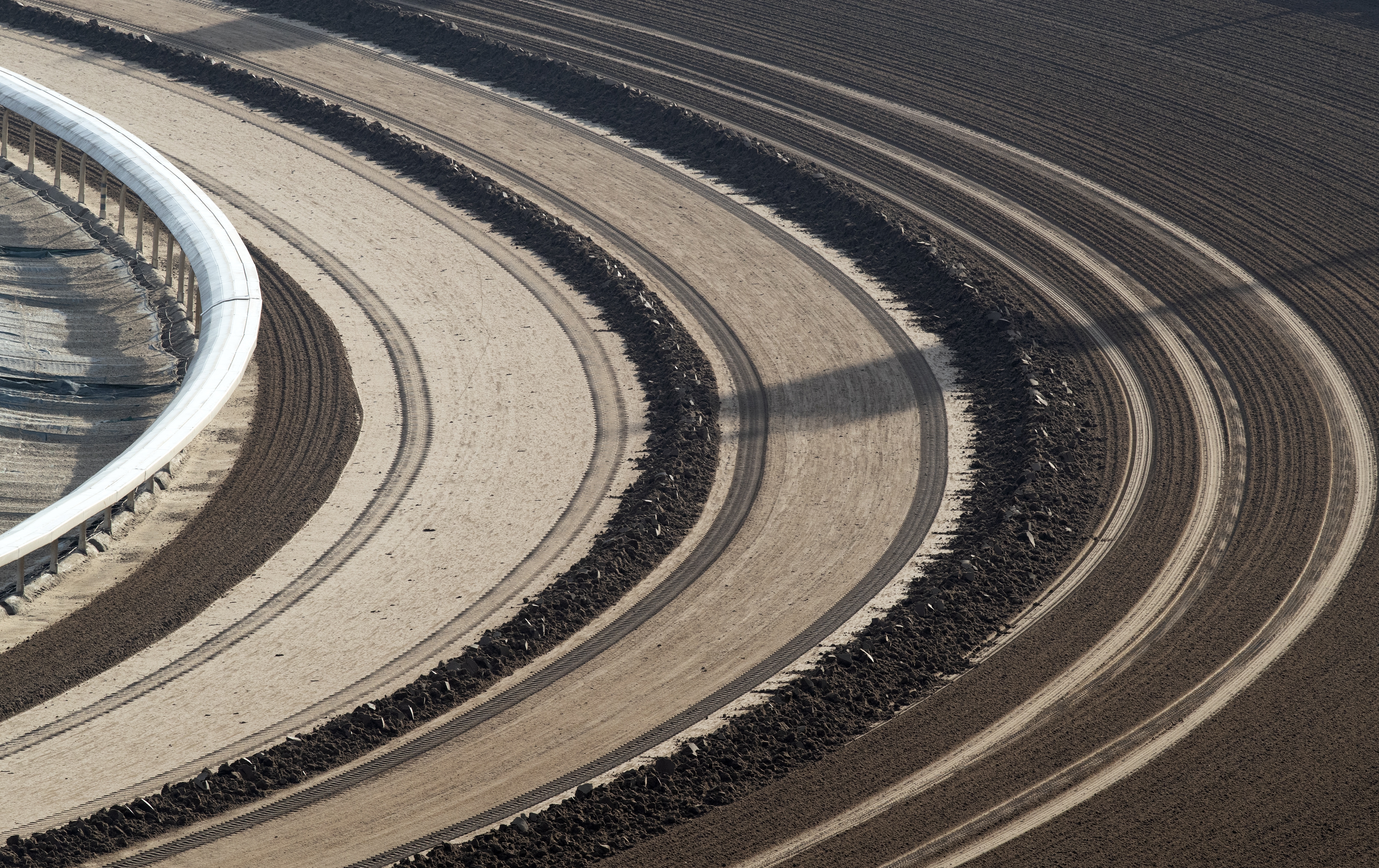 The Santa Anita main track during an inspection on 2.26.19