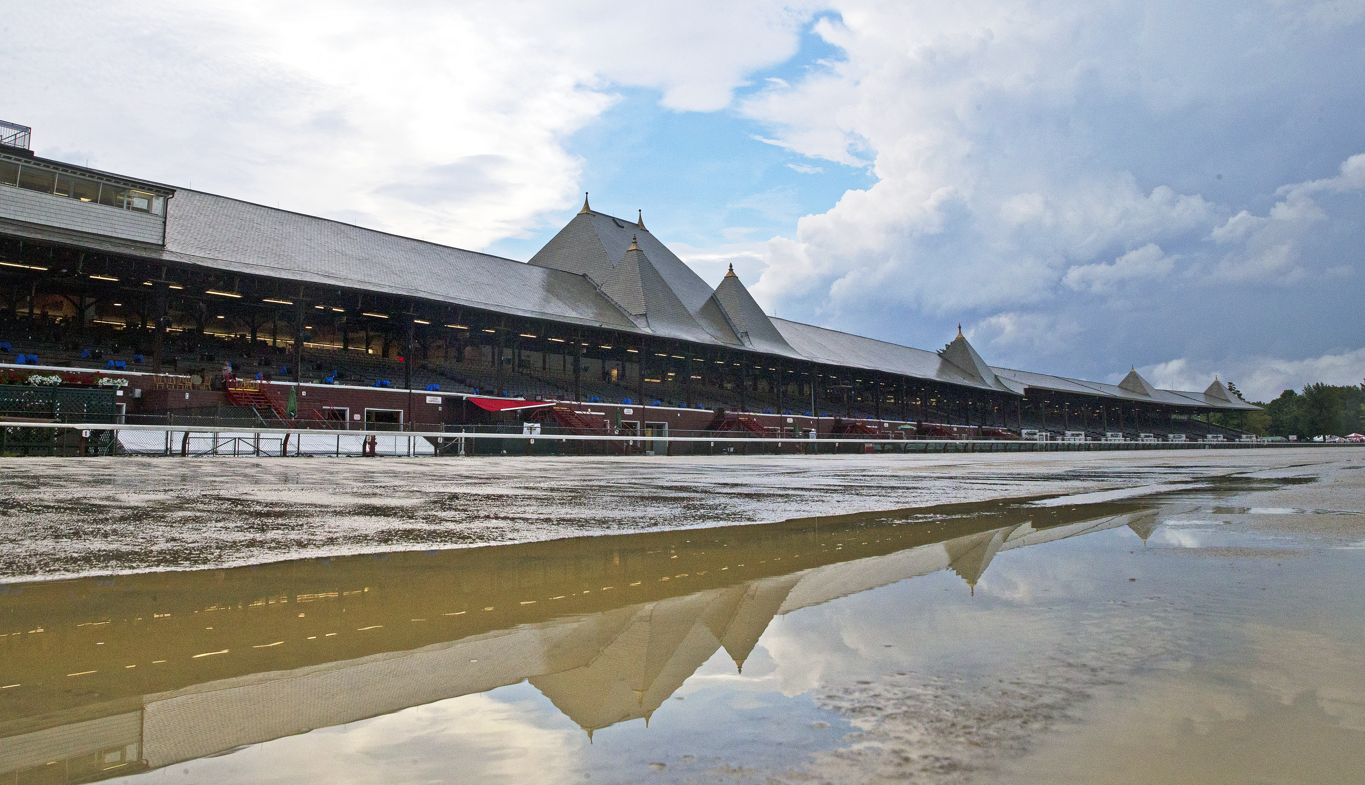 Storm-drenched Saratoga Race Course