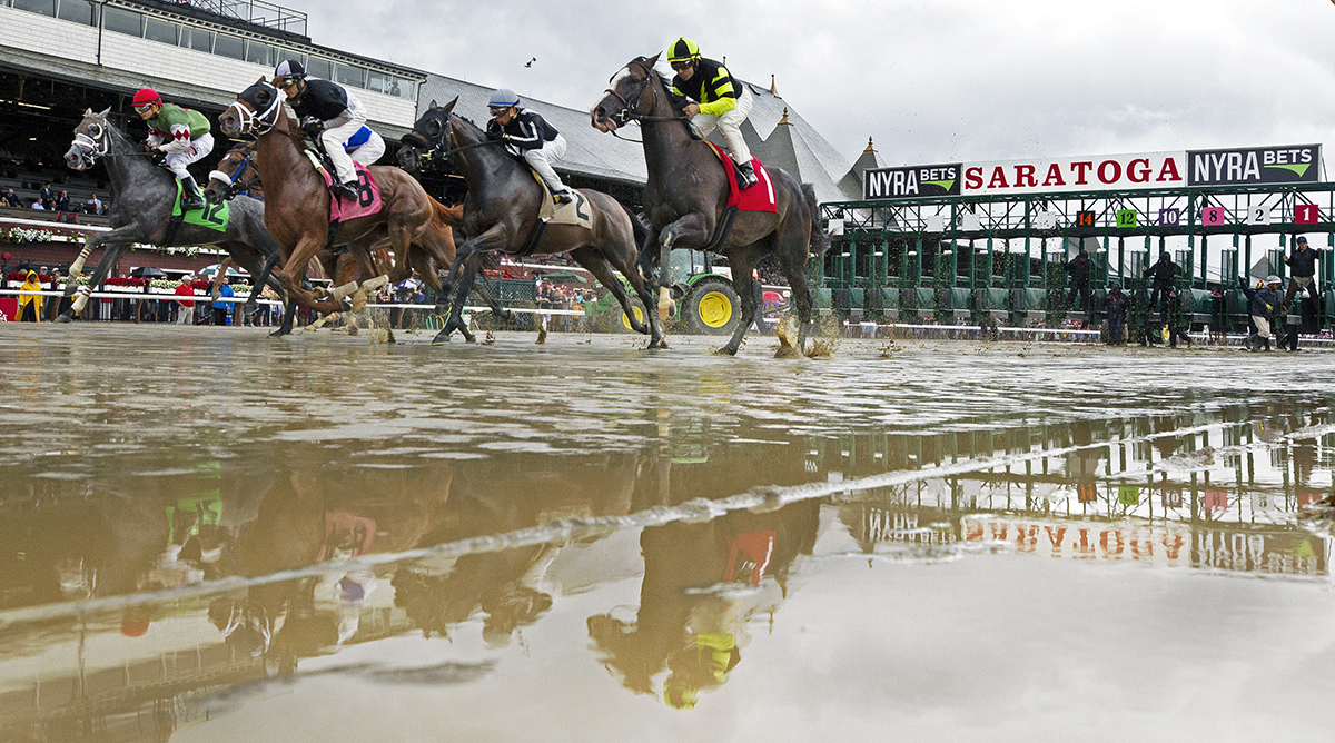 Rain at Saratoga Race Course on July 23