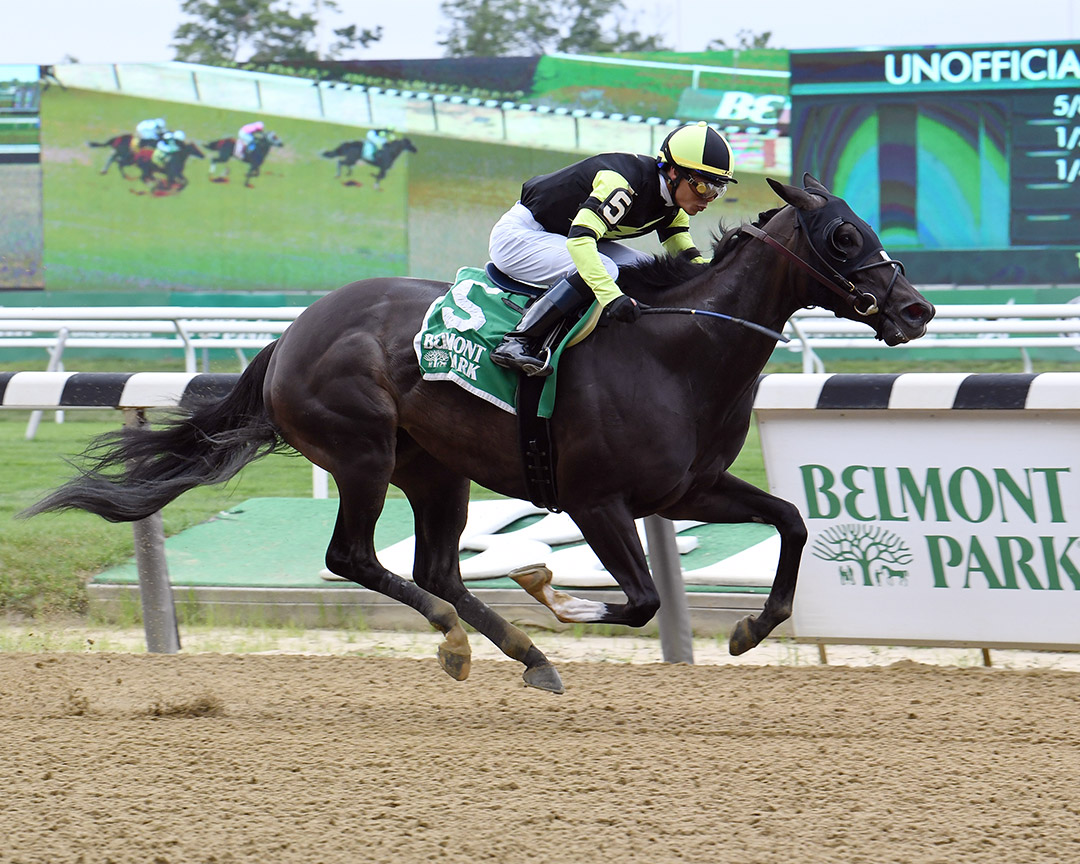 Sadie Lady wins the 2021 Dancin Renee Stakes at Belmont Park
