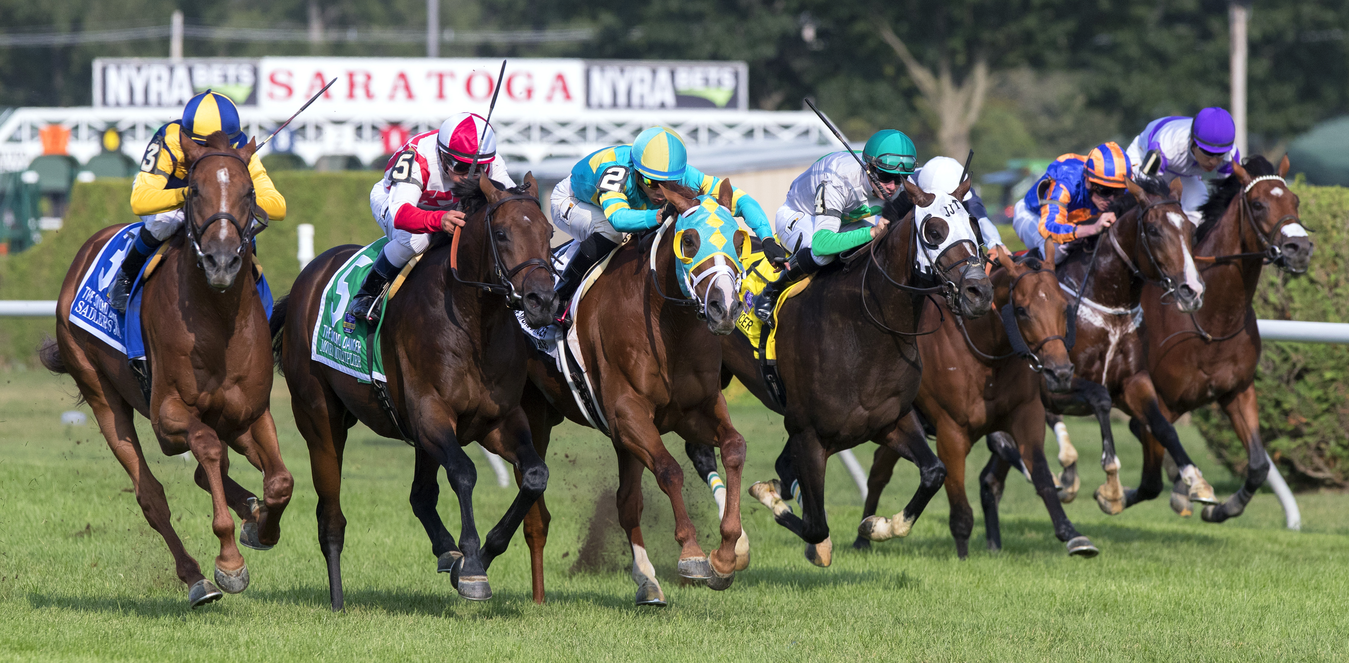 Sadler's Joy (far outside) en route to victory in the Sword Dancer at Saratoga 8.26.17