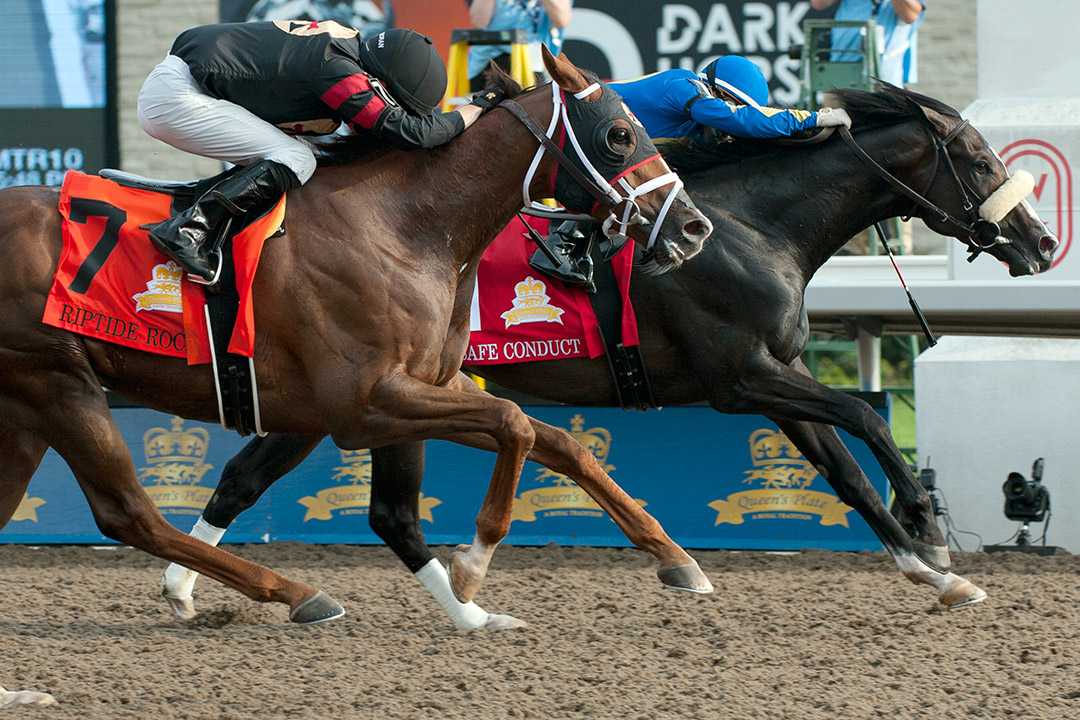 Safe Conduct beats Riptide Rock in the 2021 Queen's Plate at Woodbine