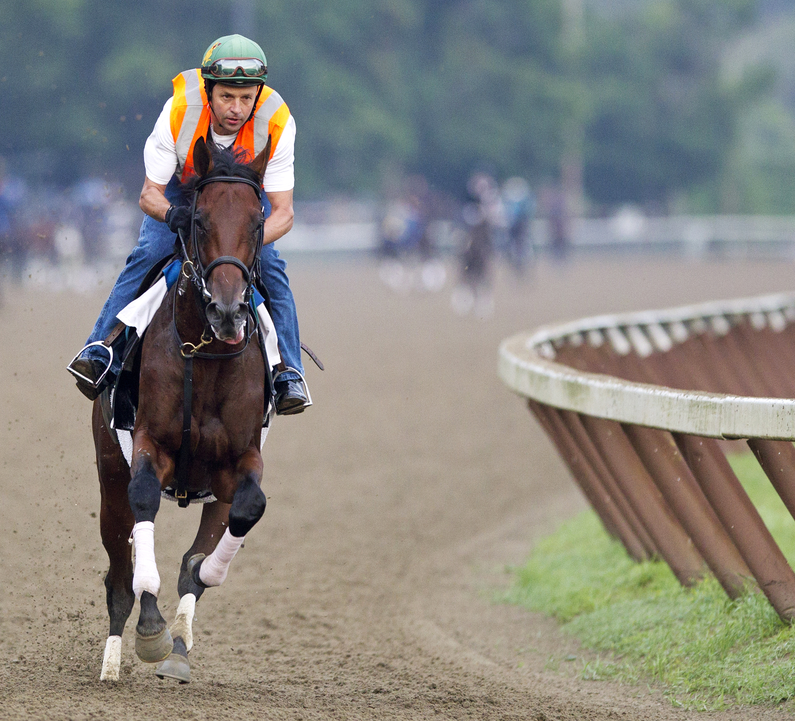 Samraat trains at Saratoga in July 2014