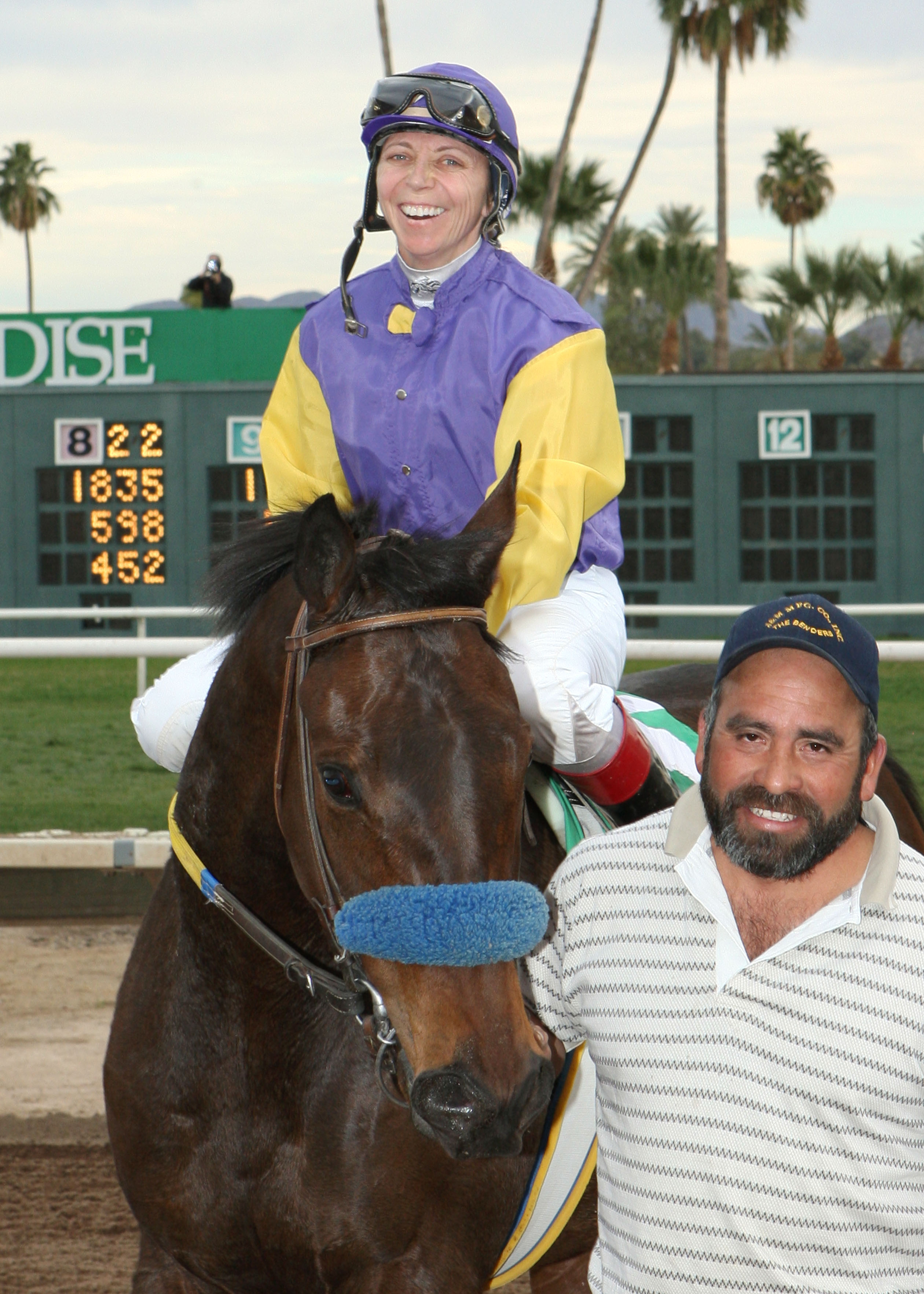 Ann van Rosen won the 2012 Cotton Fitzsimmons Mile aboard Saratoga Boot