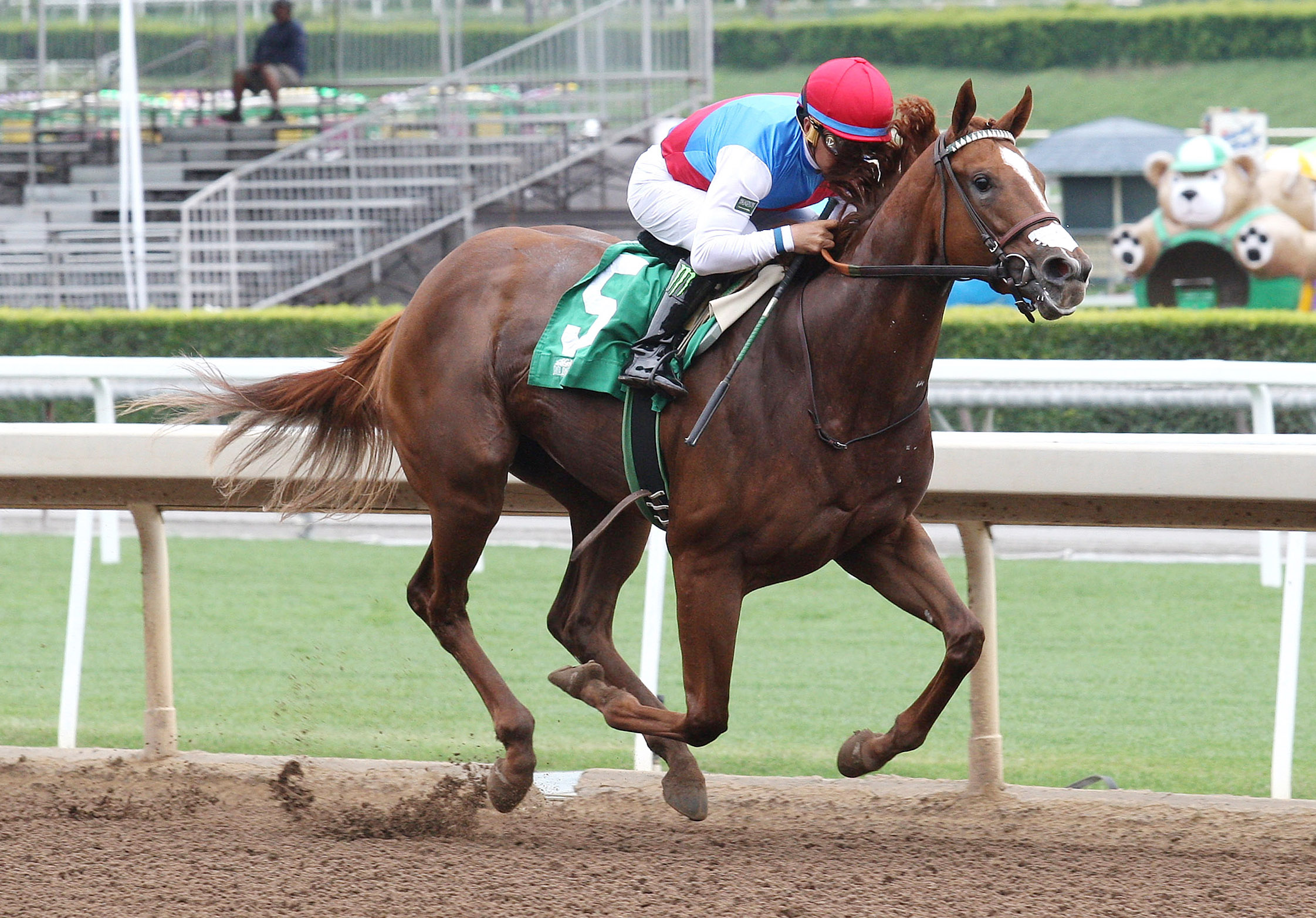 Saudi Chroma wins a maiden race at Santa Anita