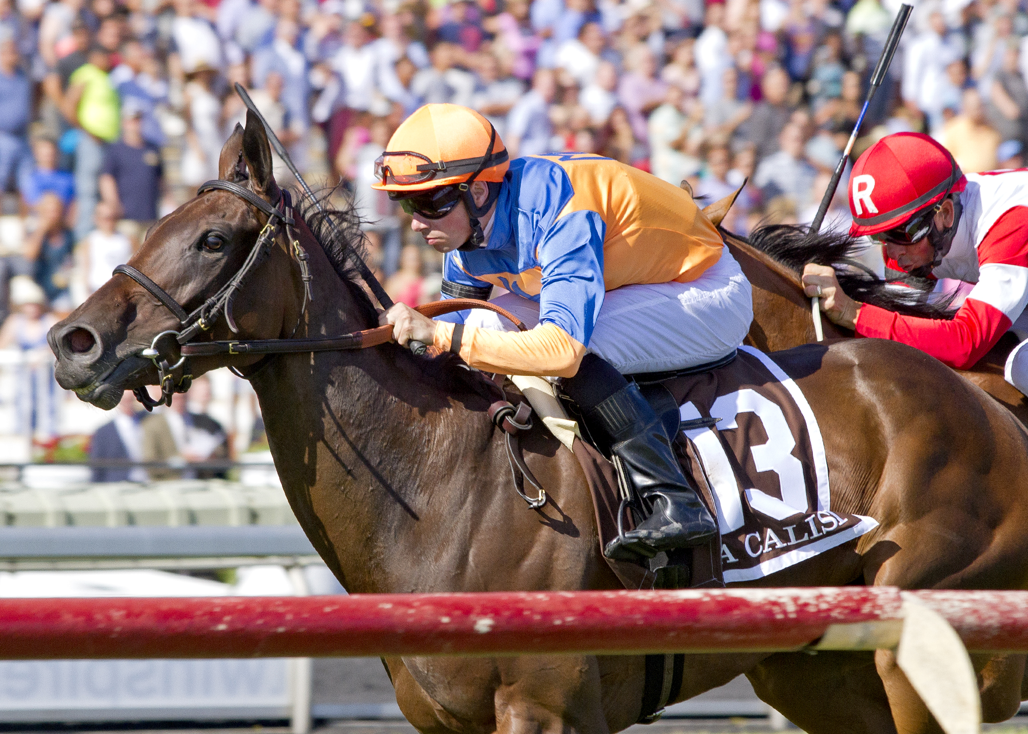 Sea Calisi wins the Beverly D. Stakes