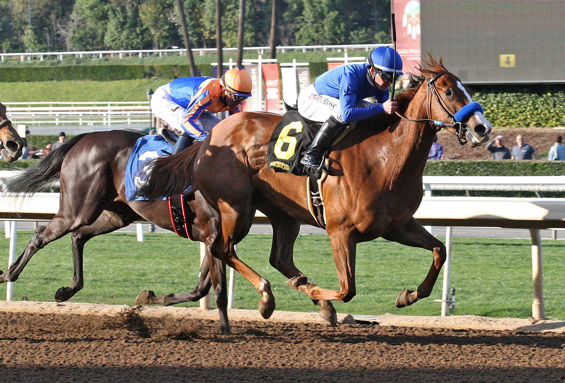 Selcourt wins the 2018 Las Flores Stakes