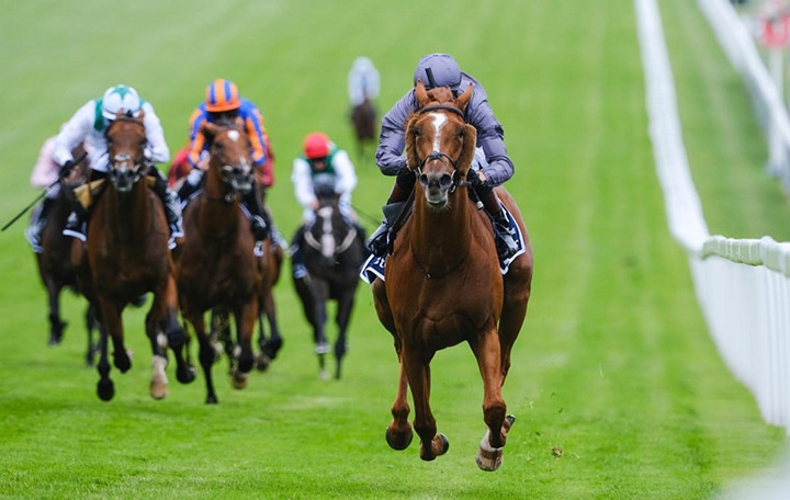 Serpentine wins the 2020 Epsom Derby at Epsom Downs