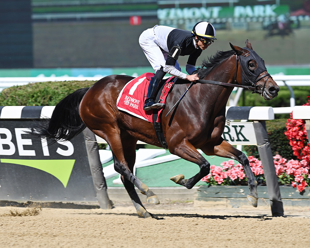 Shalimar Gardens wins a September 2021 maiden race at Belmont Park