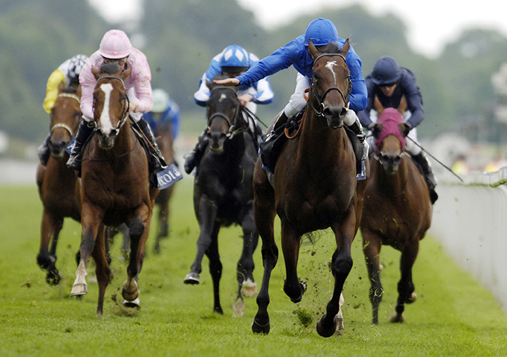 Shamardal (right) wins the 2005 St. James's Palace Stakes at York