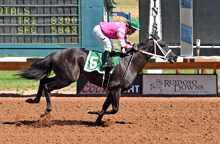 Shame On Powers wins a 2019 Mountain Top New Mexico-Bred Thoroughbred Futurity trial