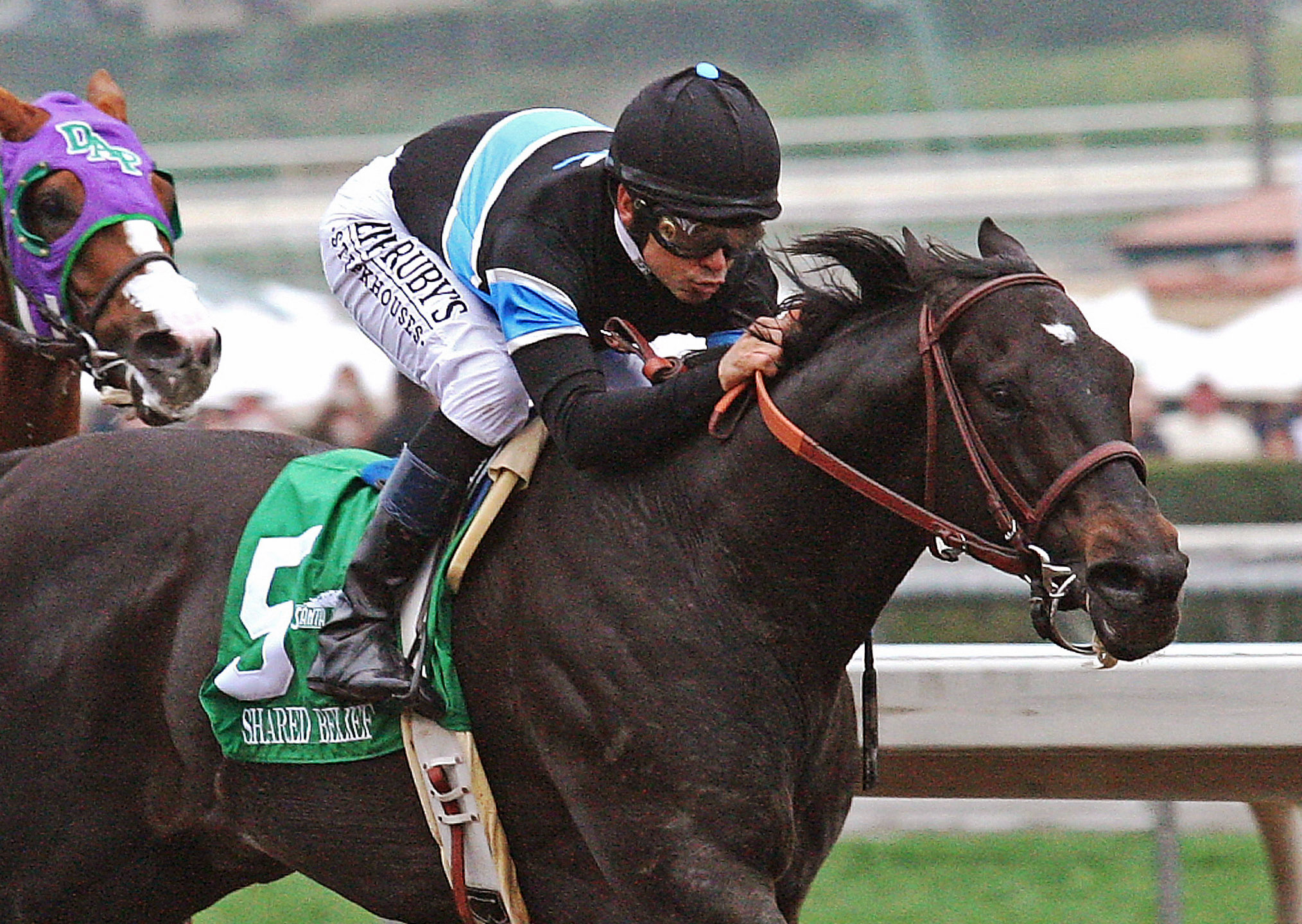 Shared Belief wins the San Antonio Stakes