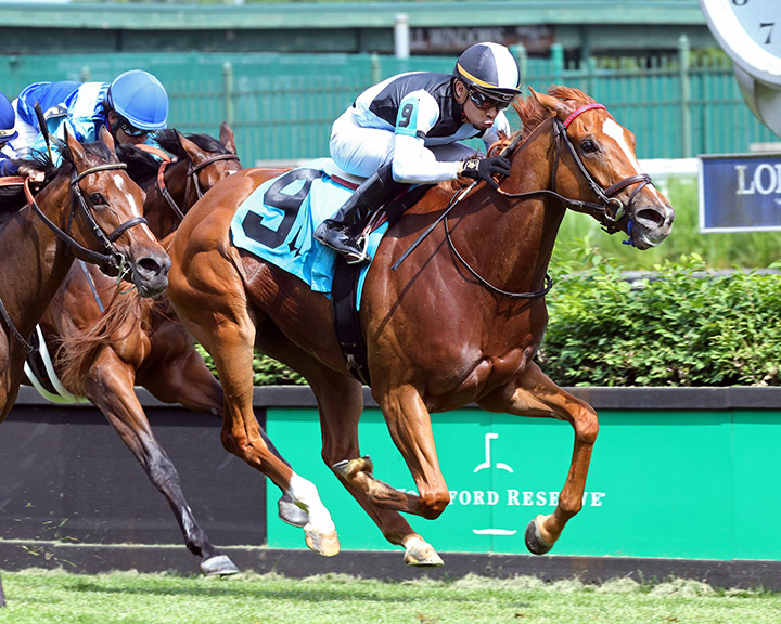 Sharing wins the 2020 Tepin Stakes at Churchill Downs