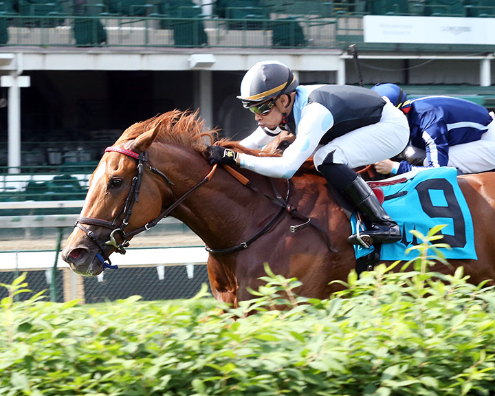 Sharing wins the 2020 Tepin Stakes at Churchill Downs