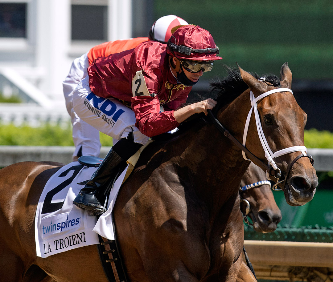 Shedaresthedevil wins the 2021 La Troienne Stakes at Churchill Downs