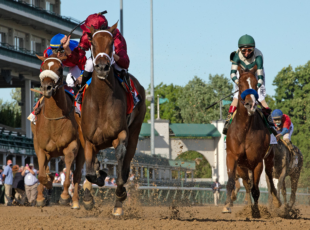 Shedaresthedevil wins the 2020 Kentucky Oaks at Churchill Downs