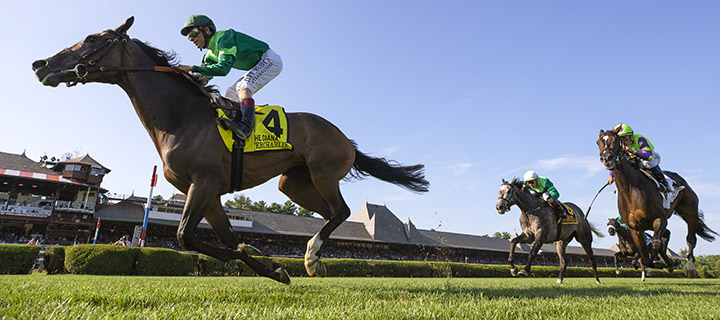 Sistercharlie wins the 2019 Diana Stakes at Saratoga Race Course