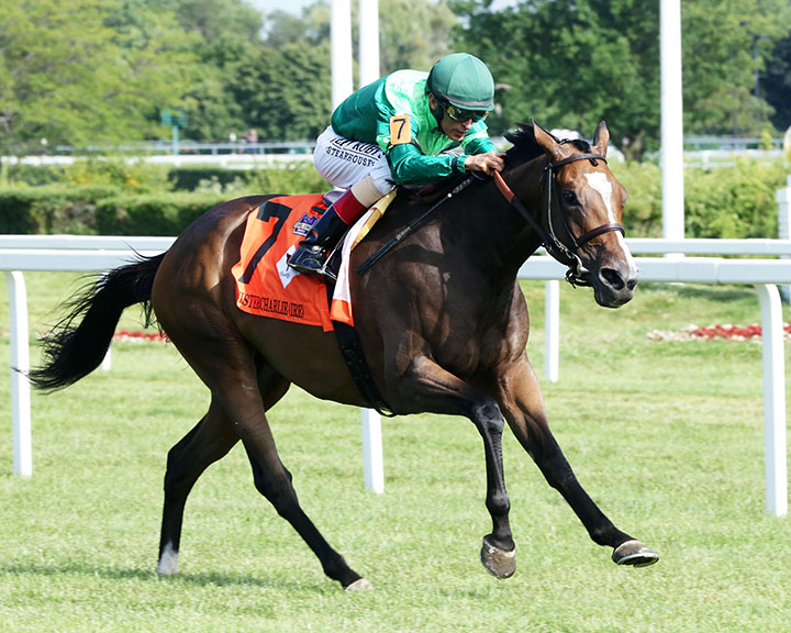 Sistercharlie wins the 2019 Beverly D Stakes at Arlington Park