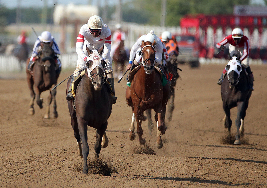 Sky Promise wins the 2018 Manitoba Derby at Assiniboia Downs