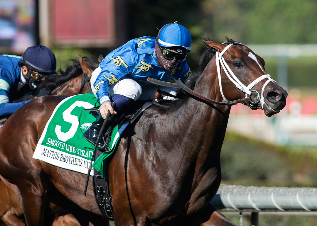 Smooth Like Strait wins the 2020 Mathis Brothers Mile at Santa Anita