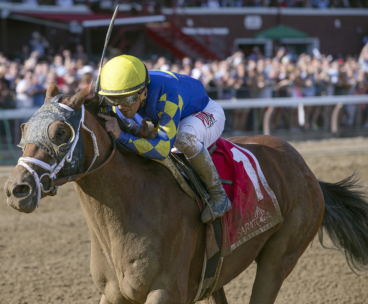 Sombeyay wins the 2018 Sanford Stakes