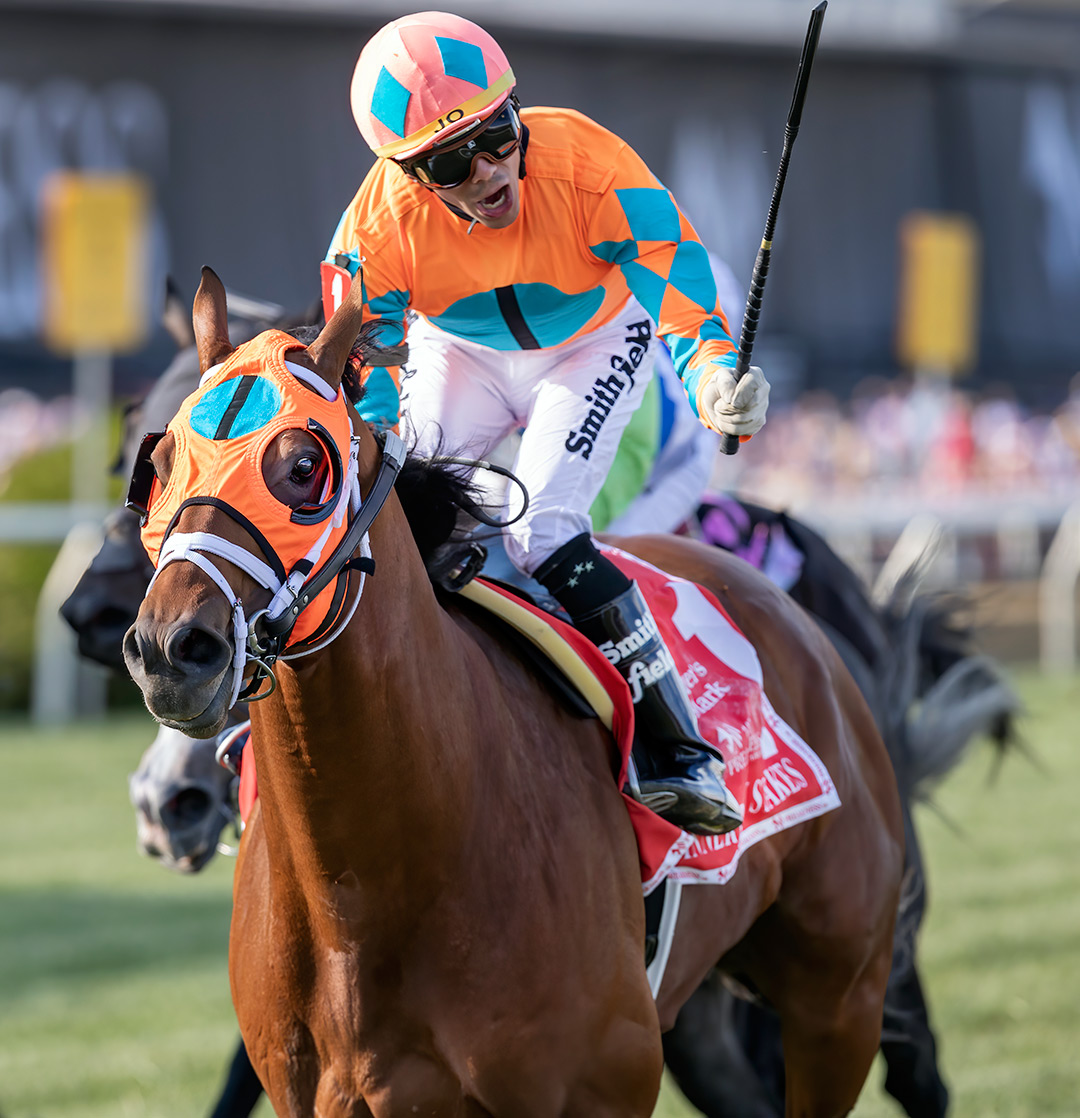 Somelikeithotbrown wins the 2021 Dinner Party Stakes at Pimlico
