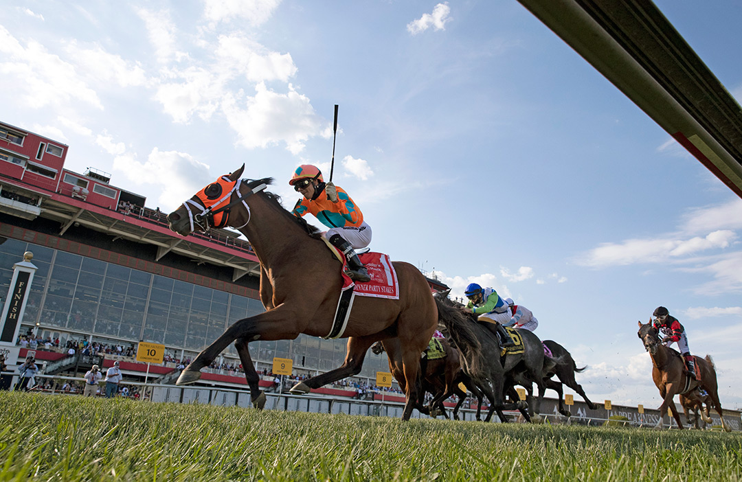Somelikeithotbrown wins the 2021 Dinner Party Stakes at Pimlico