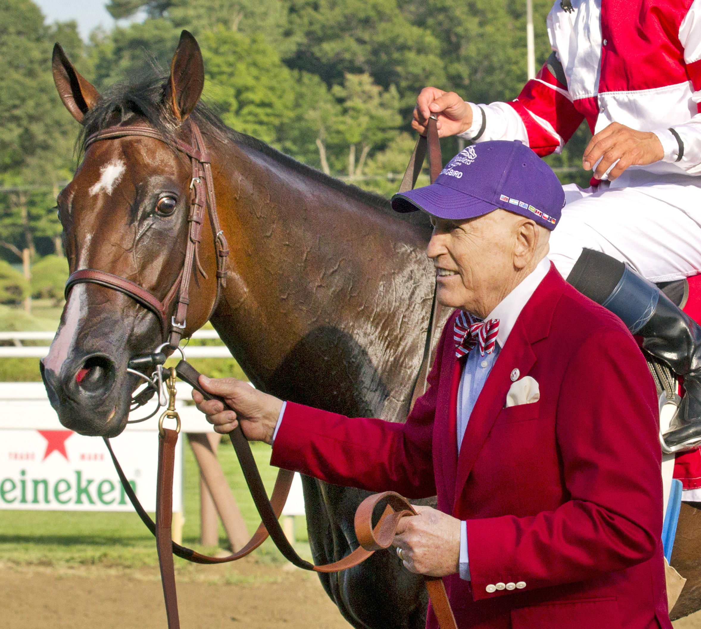 Songbird with owner Rick Porter at the Coaching Club American Oaks