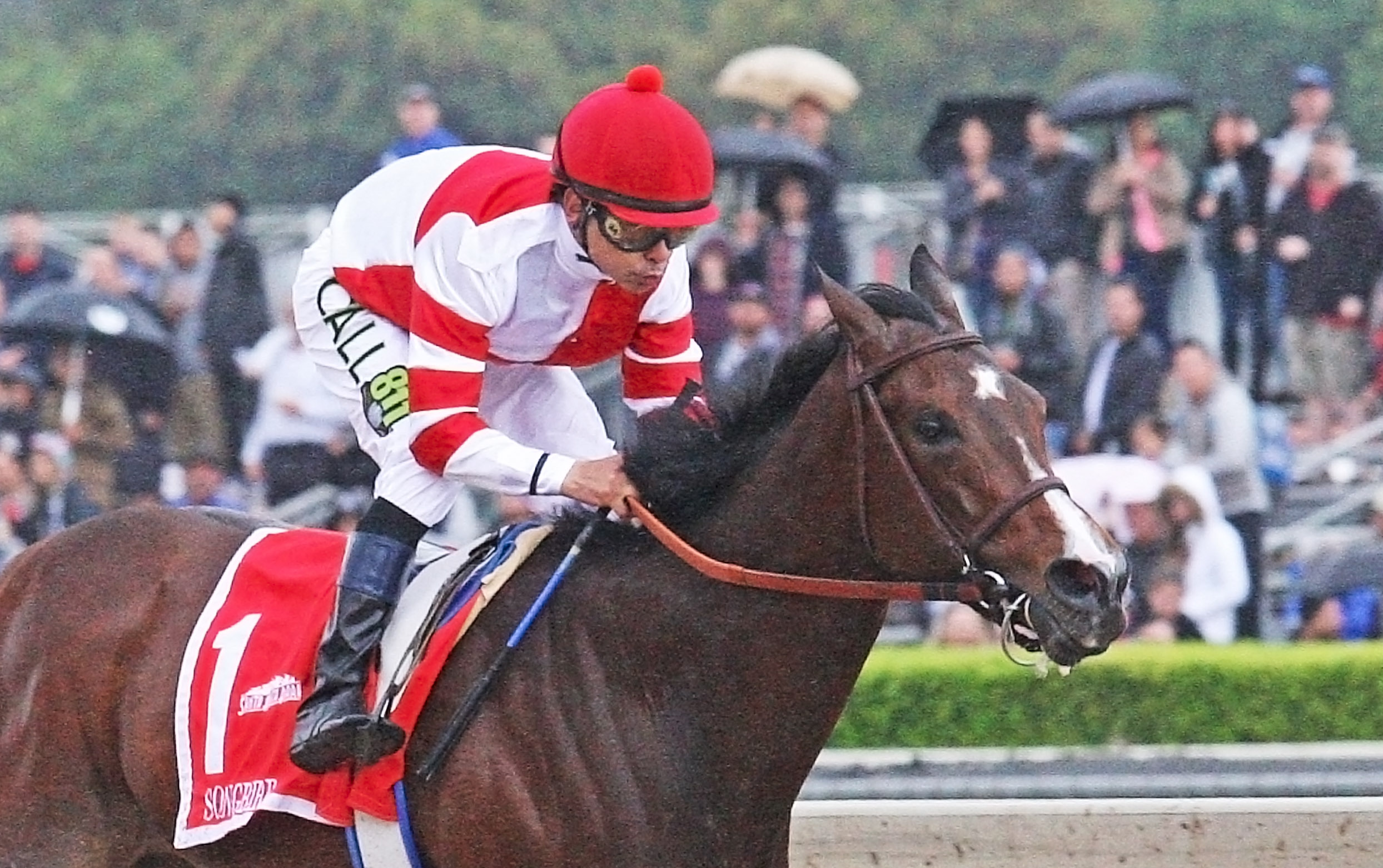 Songbird wins the Santa Anita Oaks