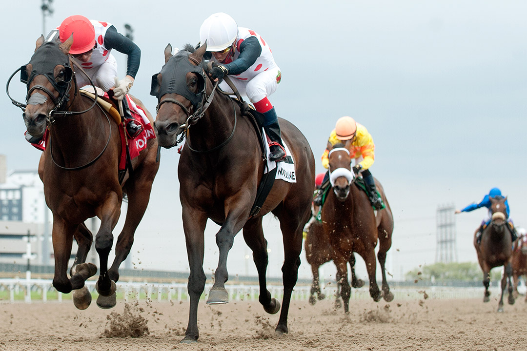 Souper Escape (right) wins the 2021 Trillium Stakes at Woodbine