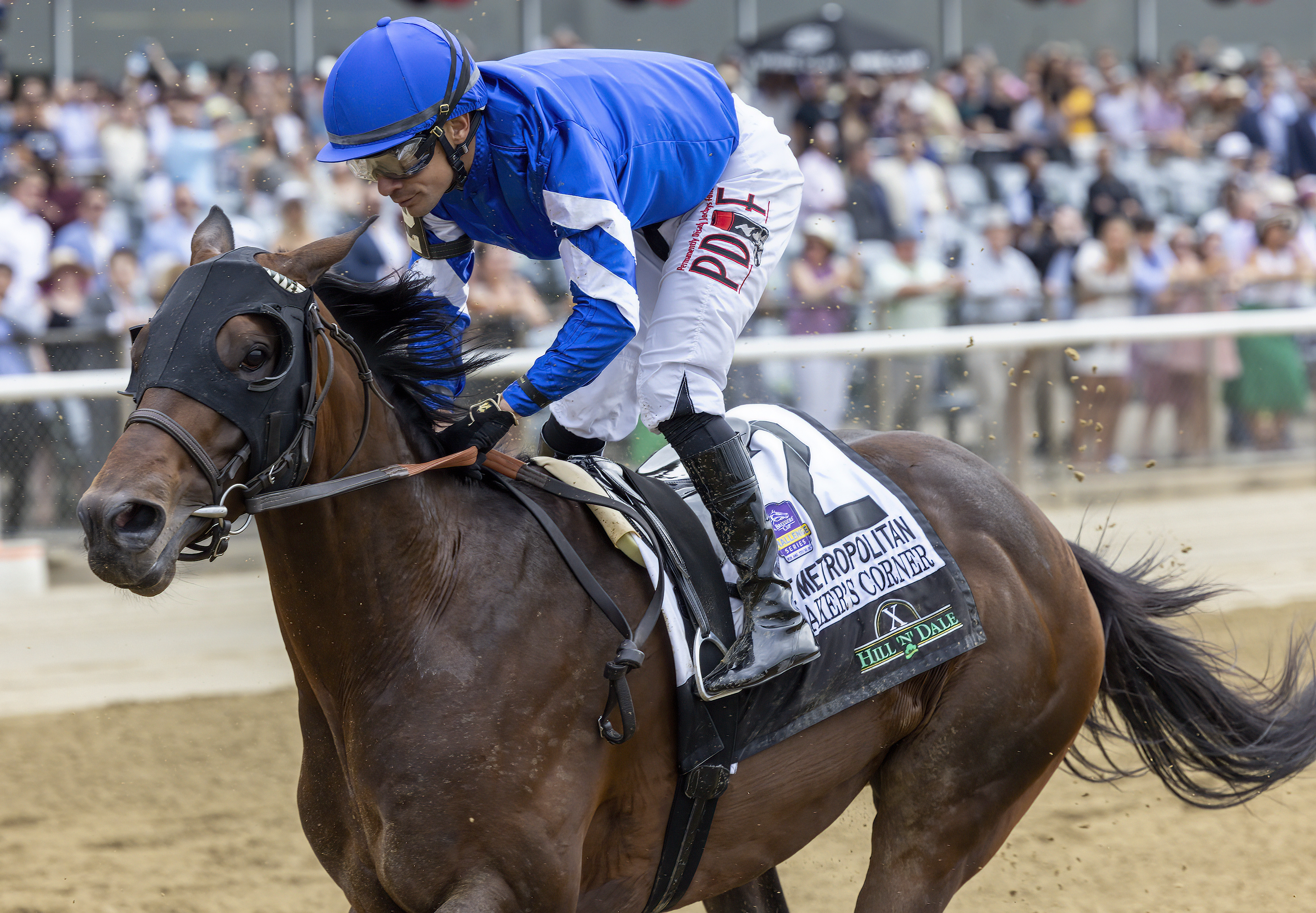 Speaker's Corner finished a well beaten third to Flightline in the Met Mile on June 11 2022