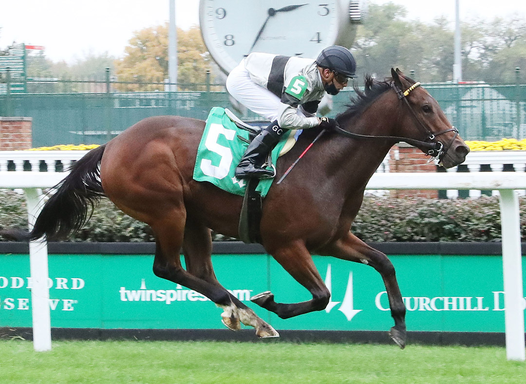 Spicy Marg wins an Oct. 25 maiden race at Churchill Downs