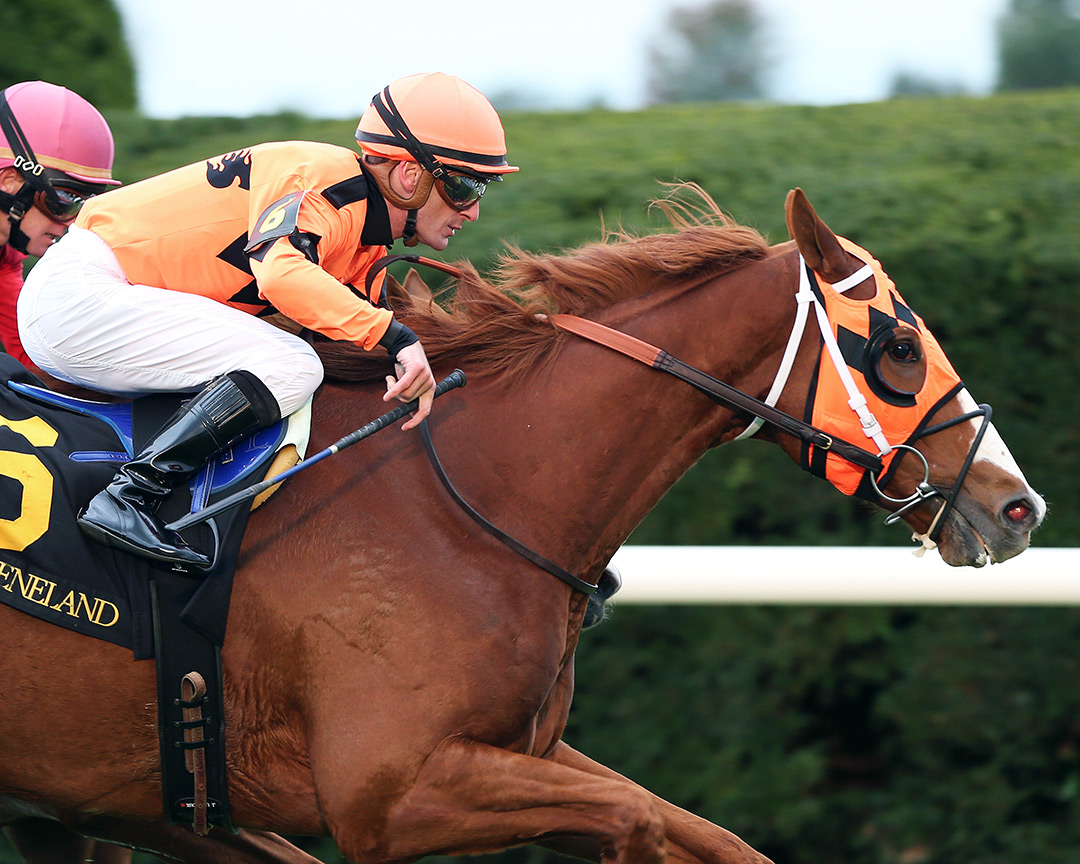 Spooky Channel wins the 2021 Sycamore Stakes at Keeneland