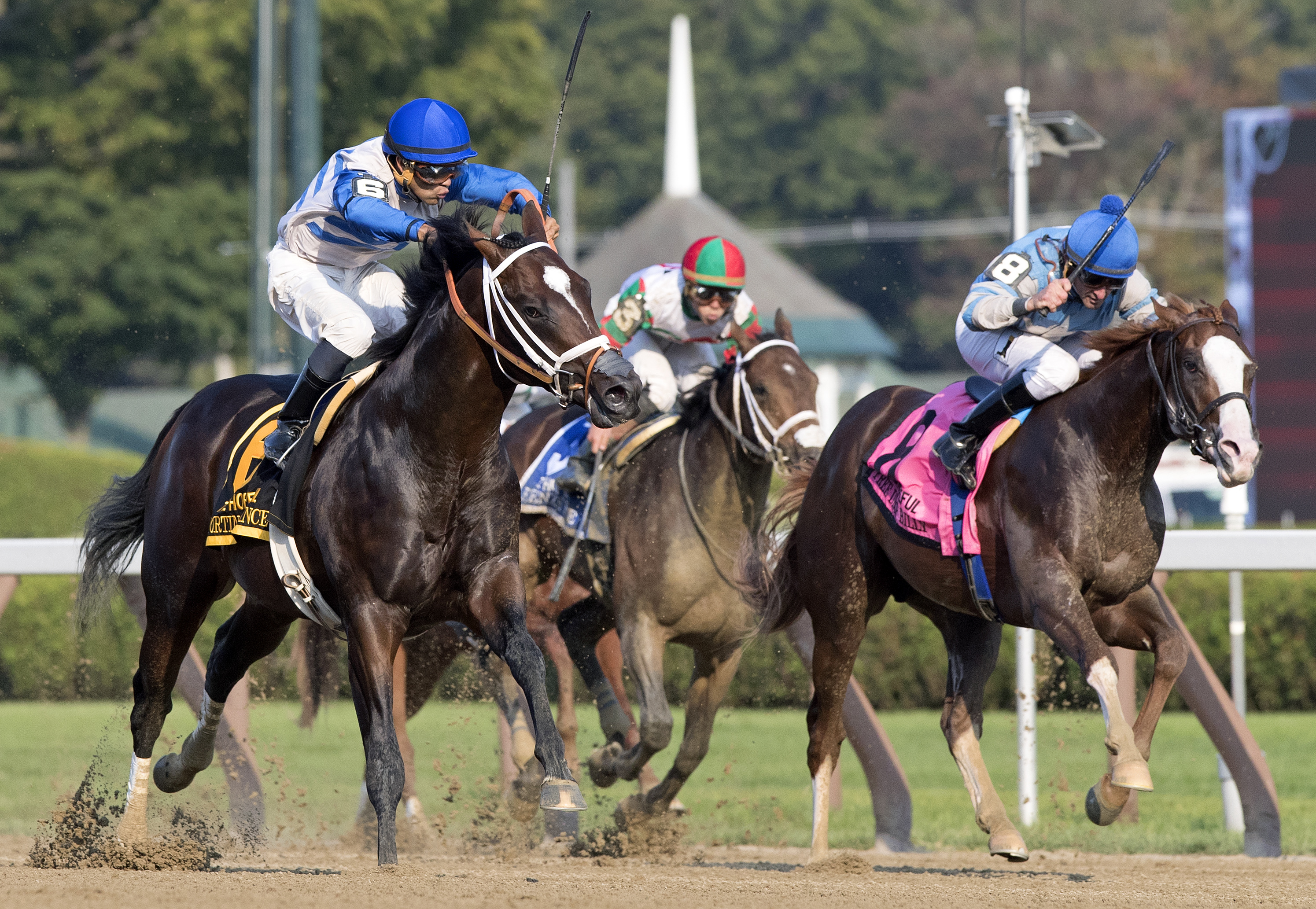 Free Drop Billy finishes second in the 2017 Hopeful Stakes