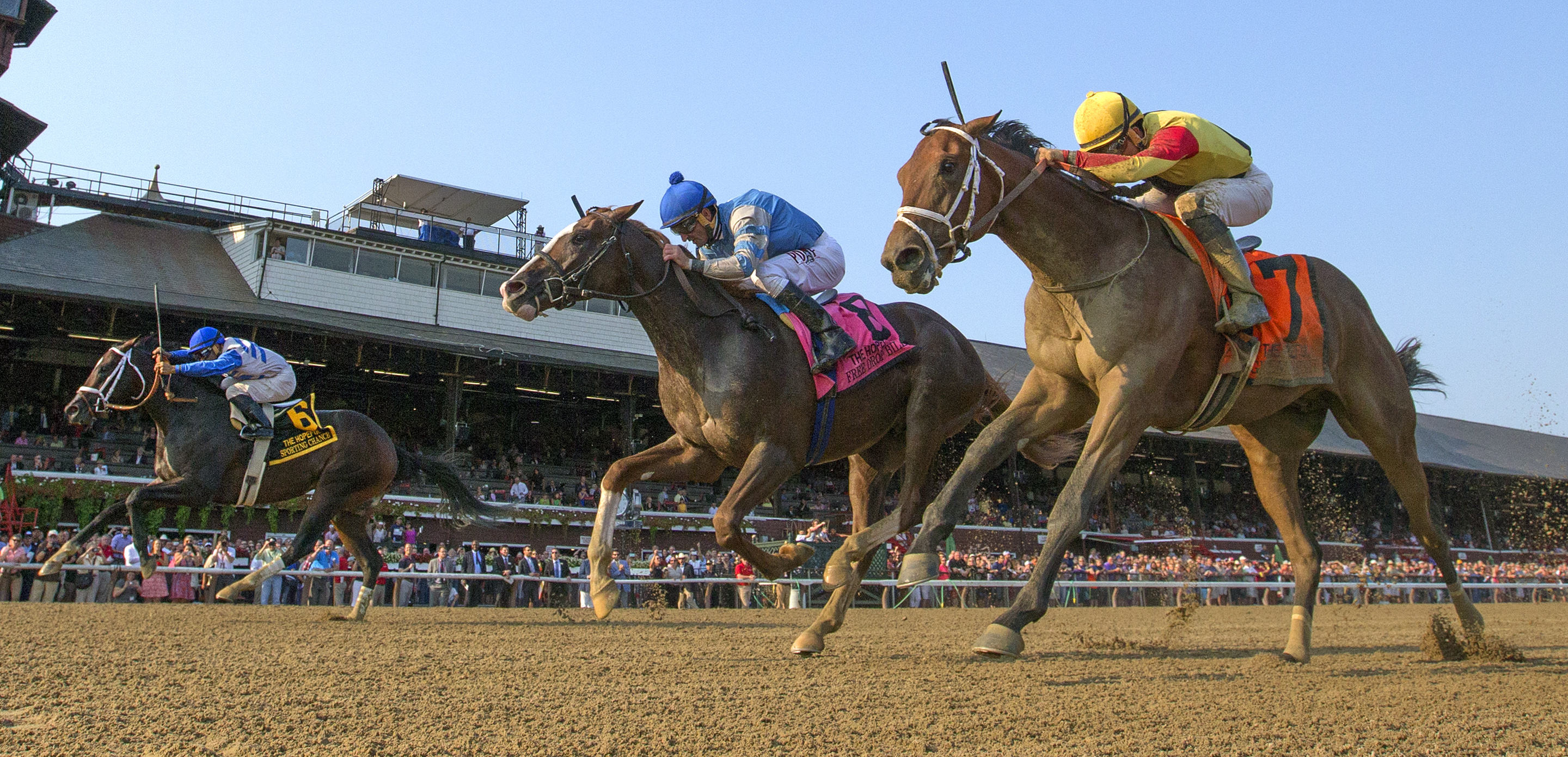 Givemeaminit finishes third in the 2017 Hopeful Stakes