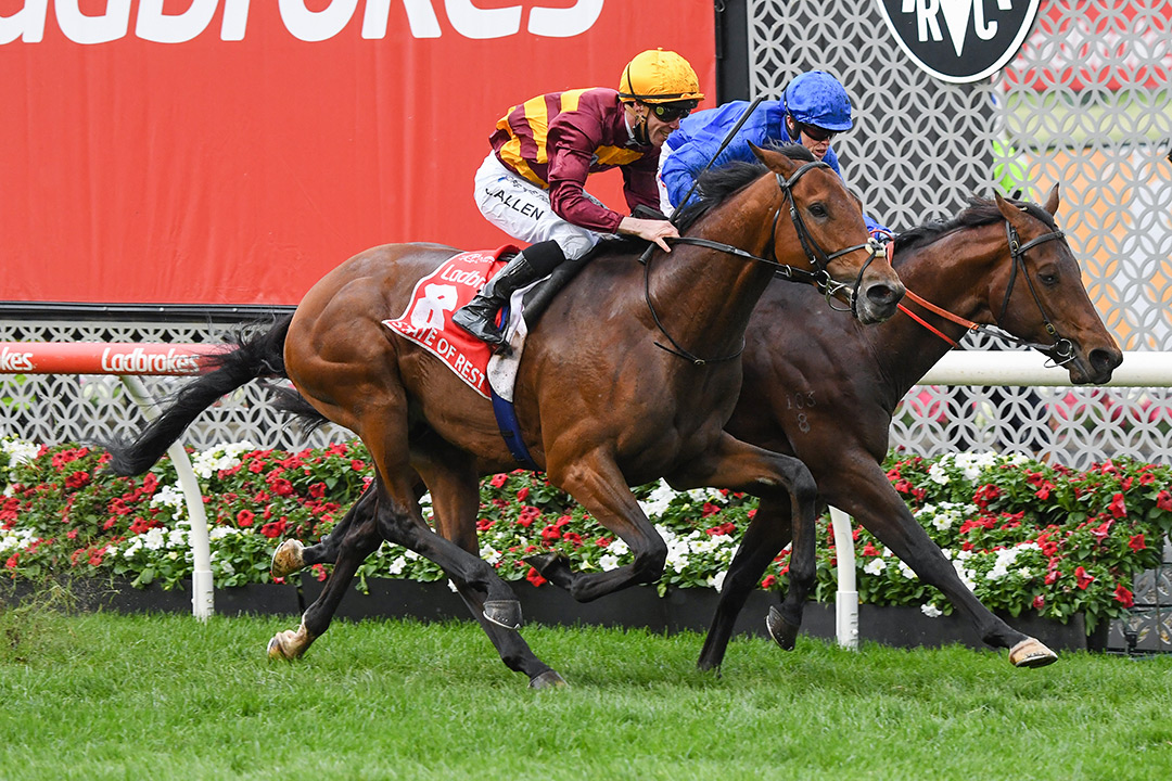 State of Rest (8) wins the 2021 Cox Plate at Moonee Valley