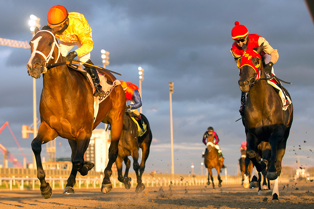 Stephen (left) wins the 2020 Coronation Futurity at Woodbine
