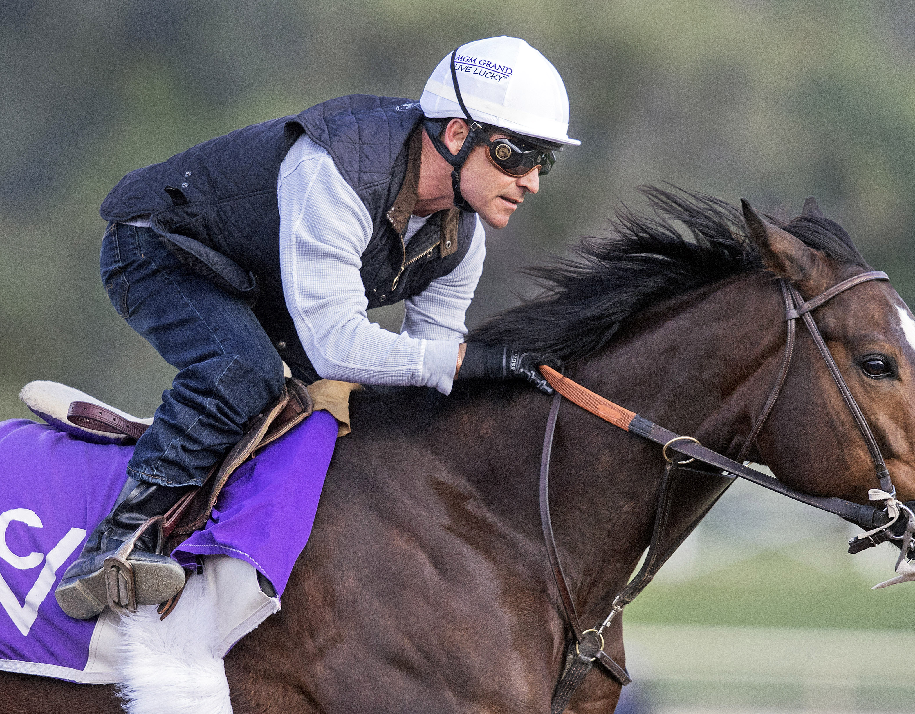 Gary Stevens riding at Santa Anita on Feb. 22