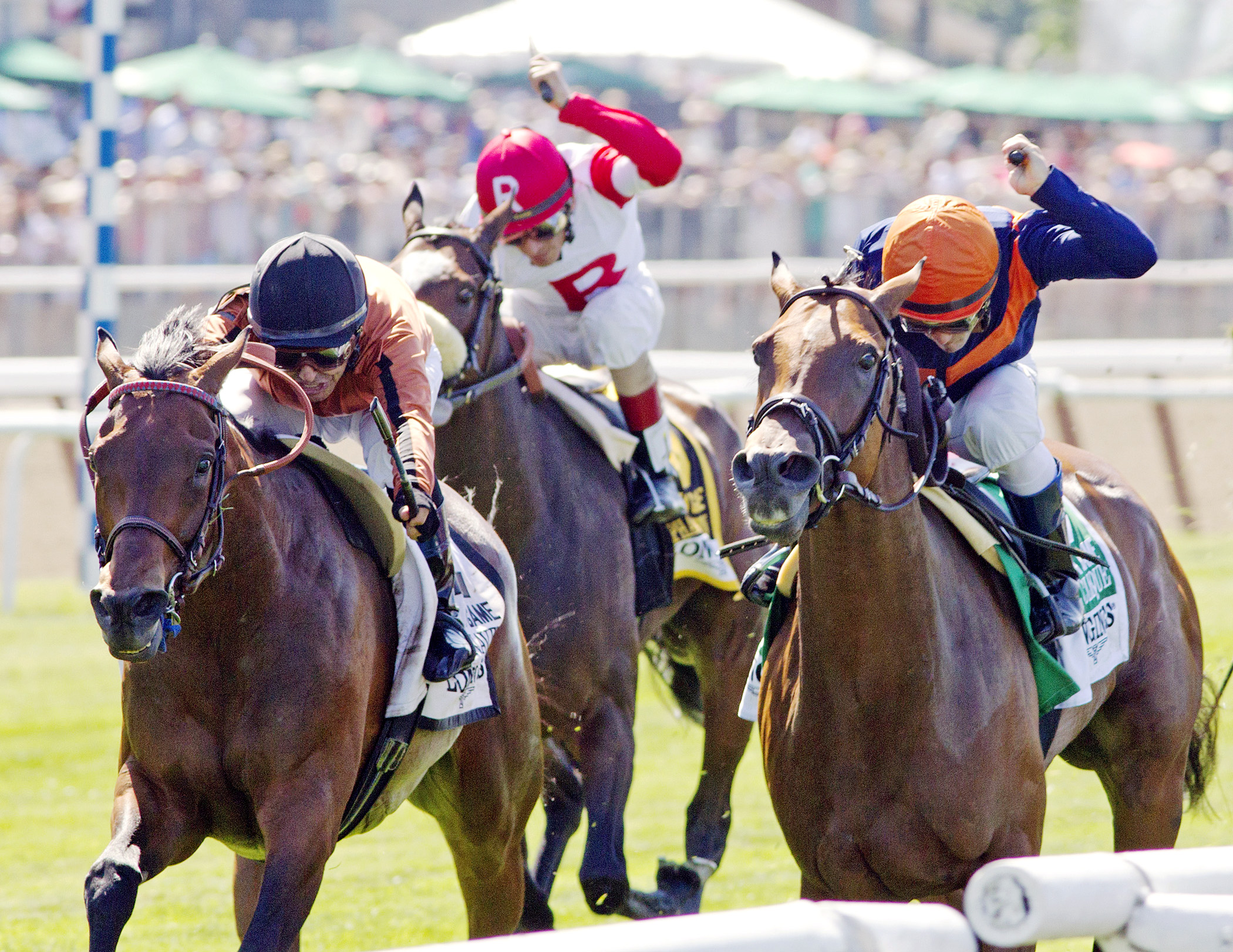 Coffee Clique wins the Just a Game Stakes
