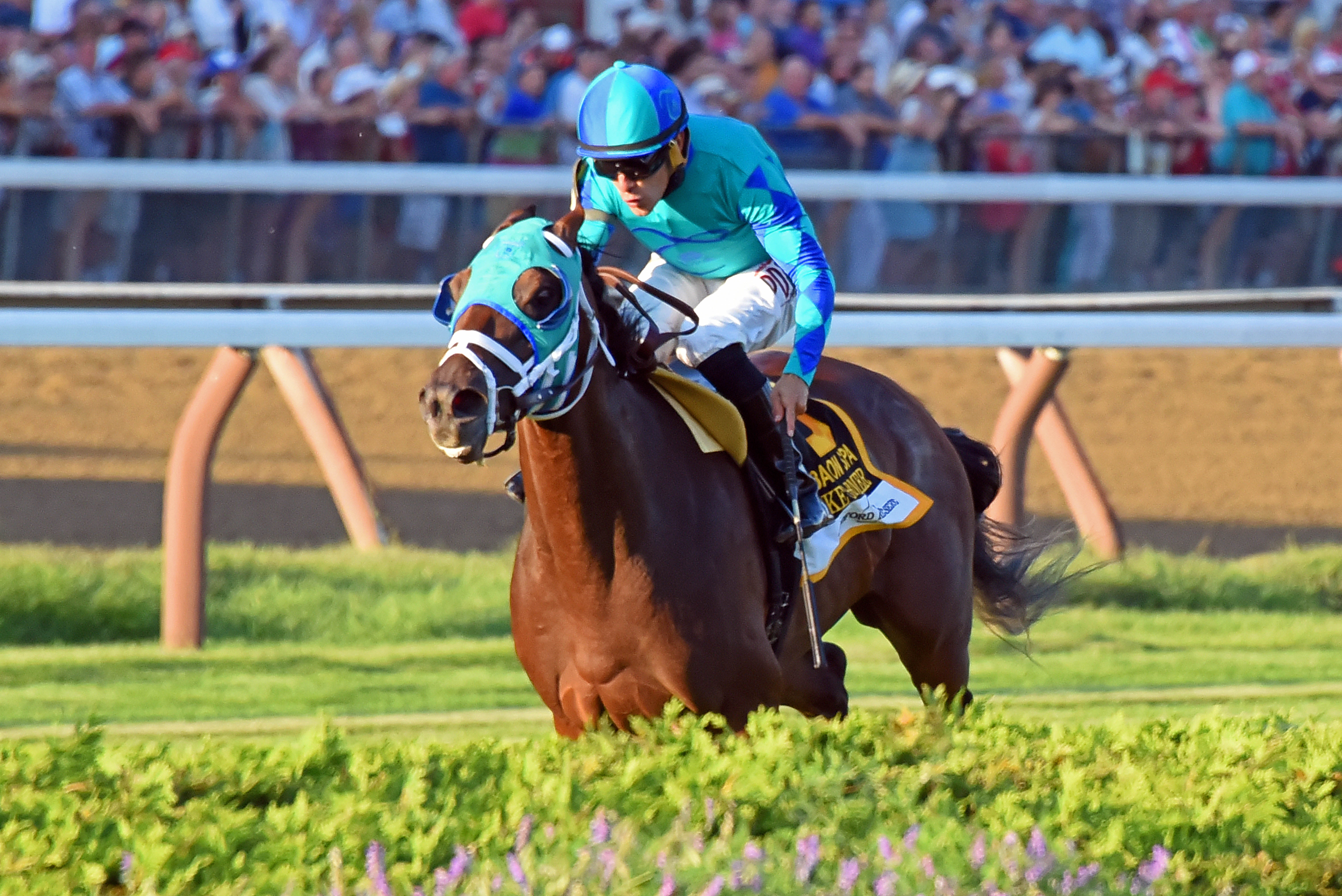 Strike Charmer wins the Ballston Spa Stakes