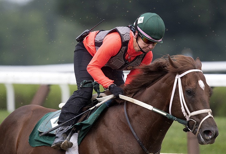 Strike Power trains at Saratoga in August 2018