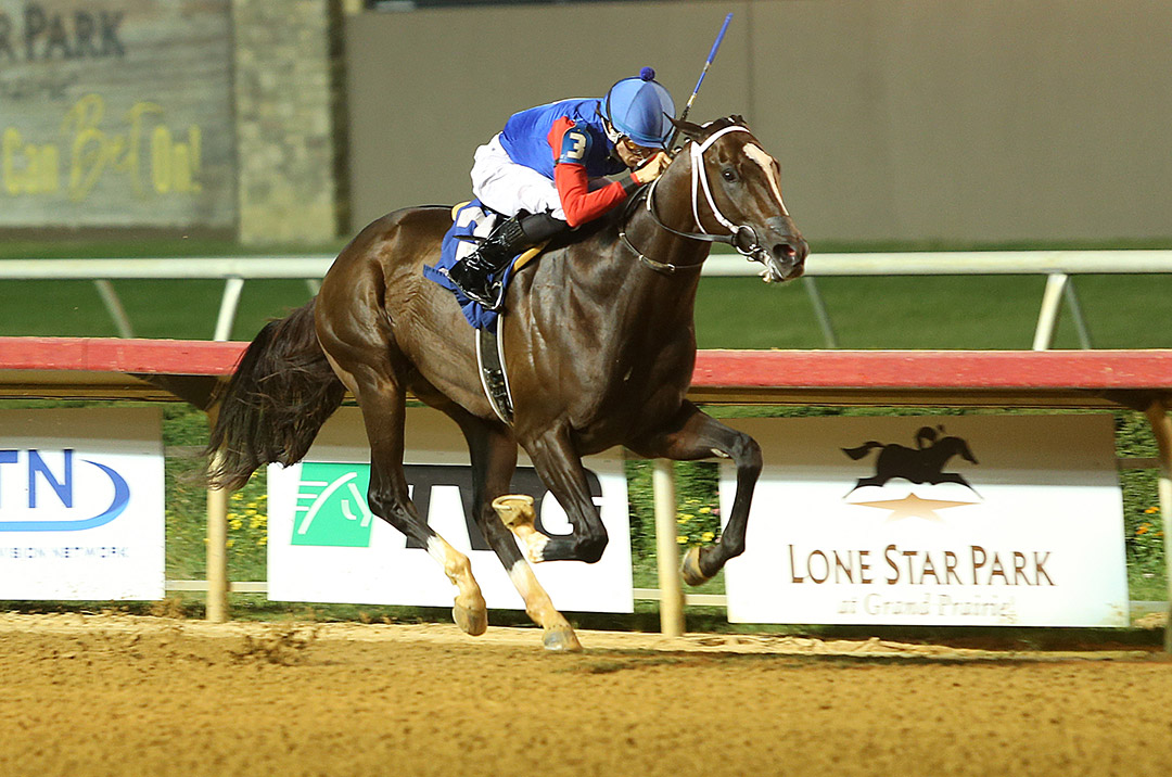 Super Stock wins the 2020 Texas Thoroughbred Futurity at Lone Star Park