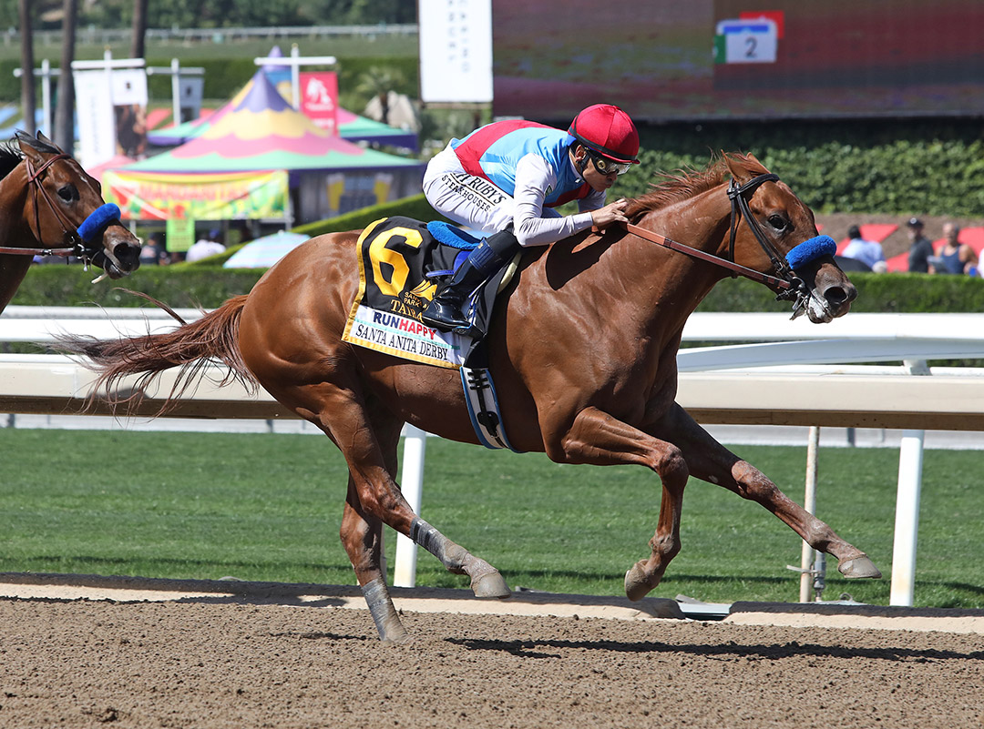 Taiba wins the Santa Anita Derby at Santa Anita