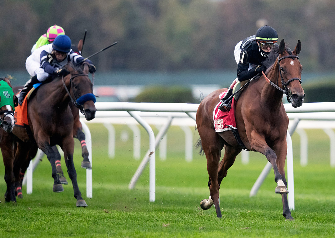 Tamahere wins the 2020 Sands Point Stakes at Belmont Park