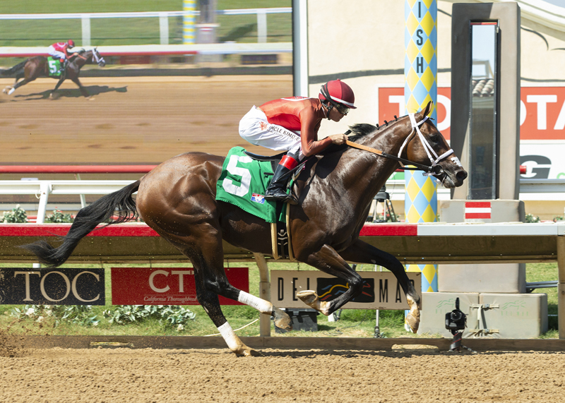 Tatters to Riches wins the 2018 Shared Belief Stakes
