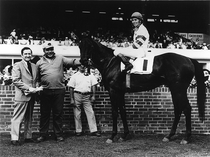Kathy Kusner aboard Terrible Tiger on Sept. 30, 1971